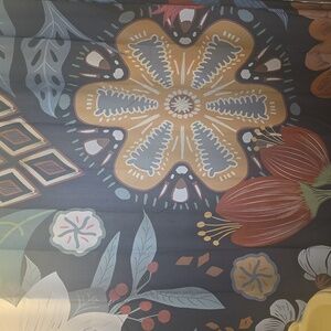 Floral Pattern Shower Curtain - Multicolor